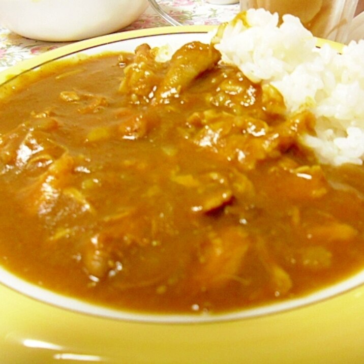 鶏手羽元と玉ねぎのカレーライス　圧力鍋使用